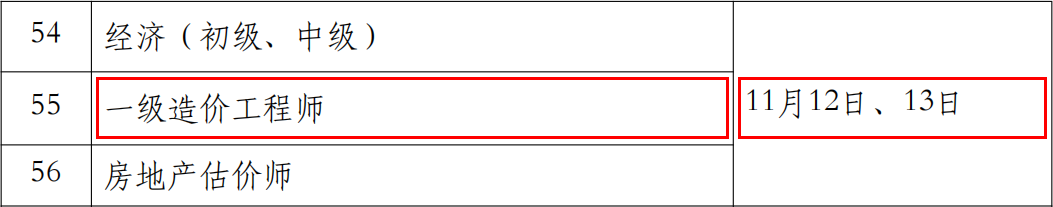2022年河南一级造价工程师考试时间为11月12日-13日