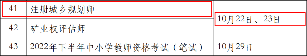 2022年江西注册城乡规划师考试时间【10月22-23日】