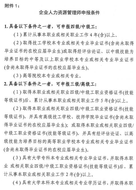2019下半年河南人力资源管理师报名条件【已公布】