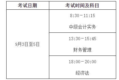2022年湖南岳阳中级会计职称考试时间及科目：9月3日至5日