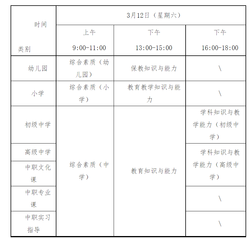 2022年上半年湖南中小学教师资格笔试考试时间【3月12日】