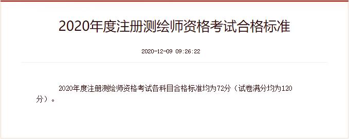 2020年福建注册测绘师考试合格标准（已公布）