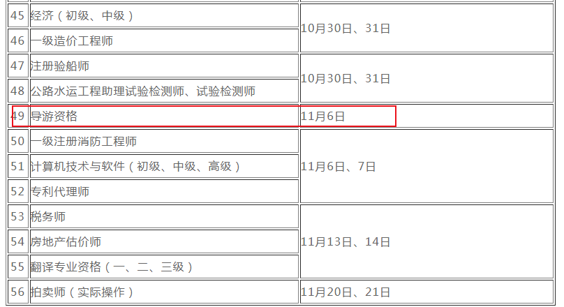 2021年导游证考试时间安排【11月6日】