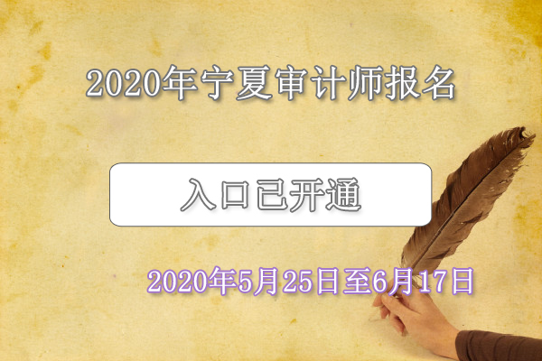 2020年宁夏审计师报名入口已开通（5月25日至6月17日）