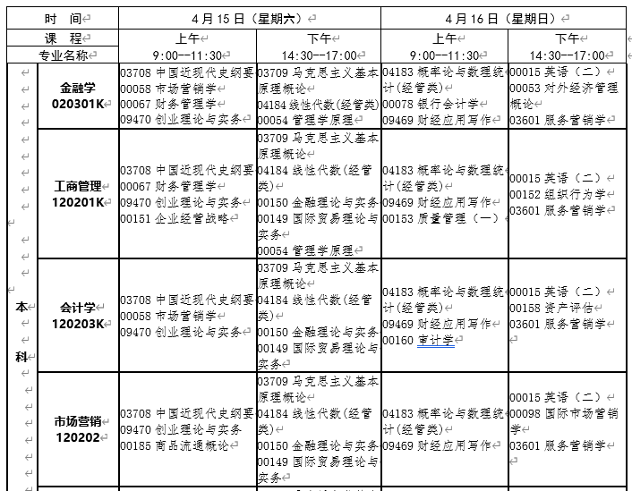 江西新余2023年4月自考时间：4月15日-4月16日