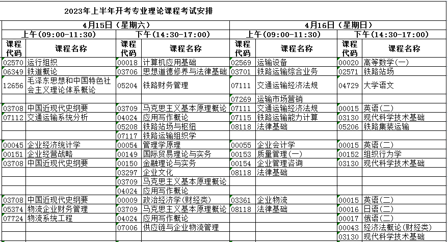 河北廊坊2023年4月自考时间安排：4月15日至16日