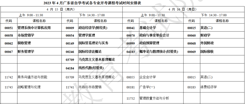 广东中山自考时间2023年4月具体时间：4月15日-16日
